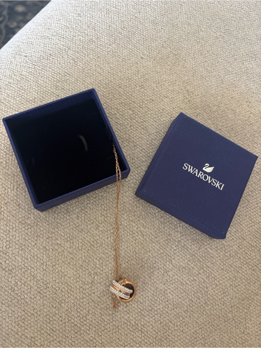 Swarovski Rose Gold Crystal Pendant Necklace